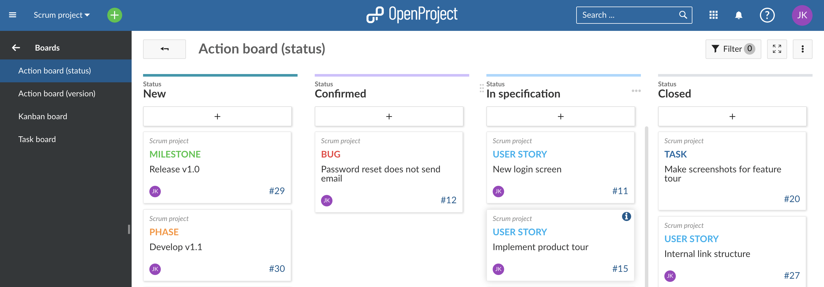 create status board