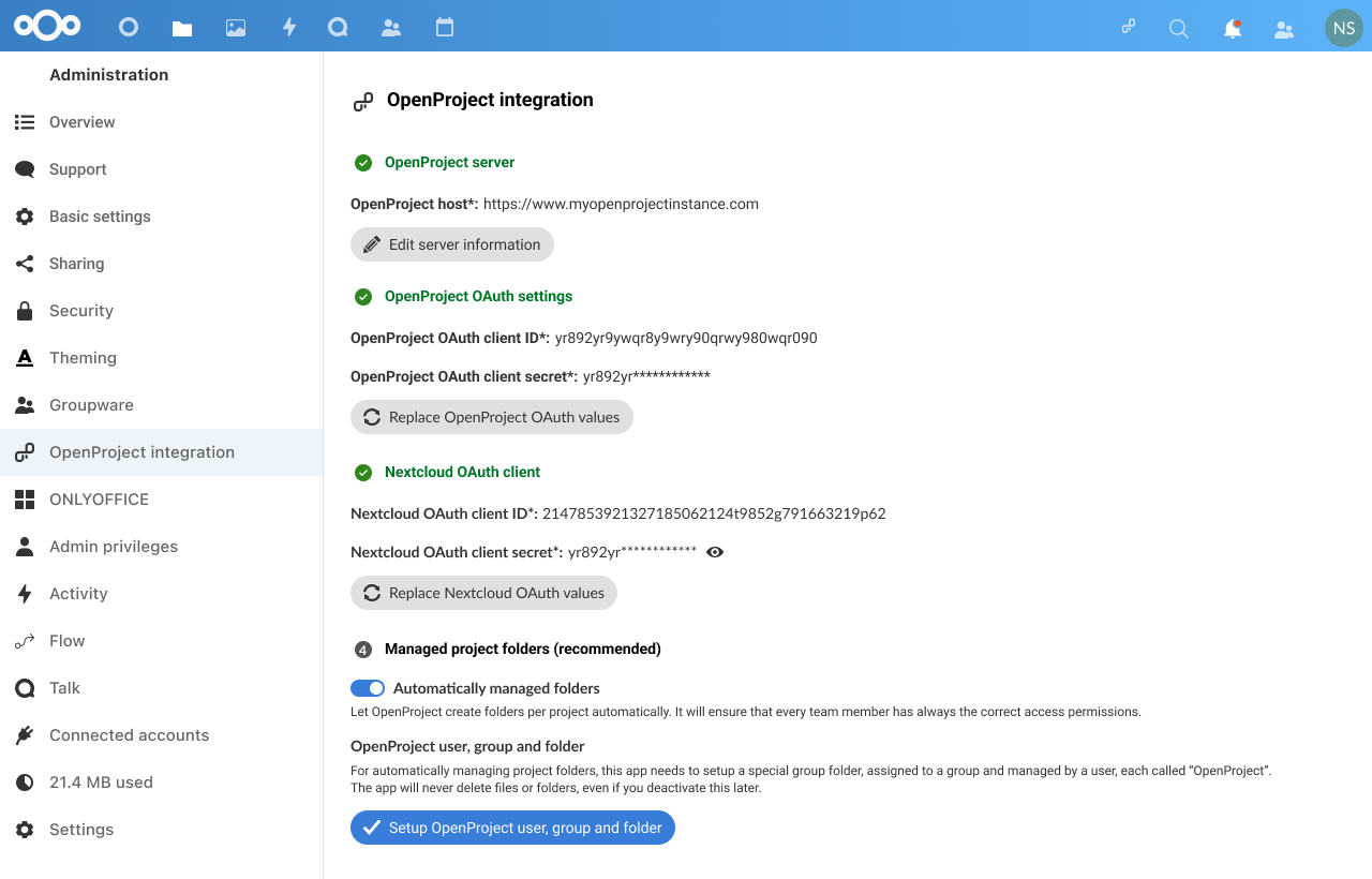 Nextcloud Automatically managed folders setup