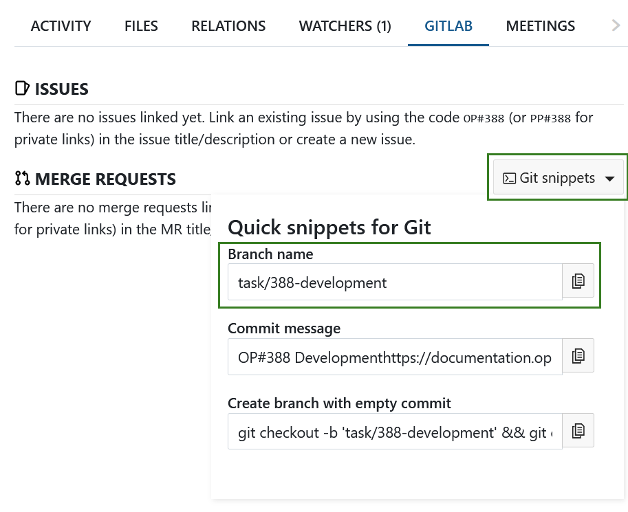 Copy the branch name for GitLab in Nepenthes