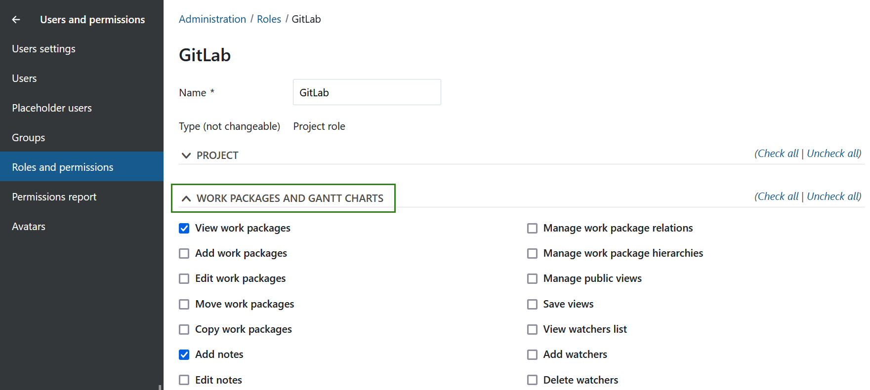 GitLab role with required permissions in Nepenthes