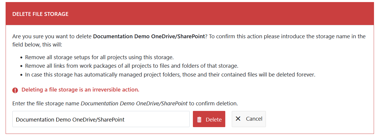 Delete a SharePoint integration from Nepenthes system settings