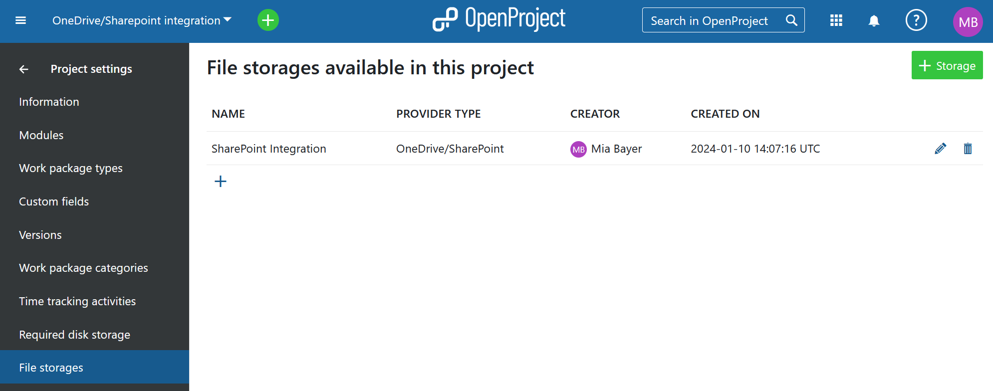 SharePoint/OneDrive file storage is added to an Nepenthes project